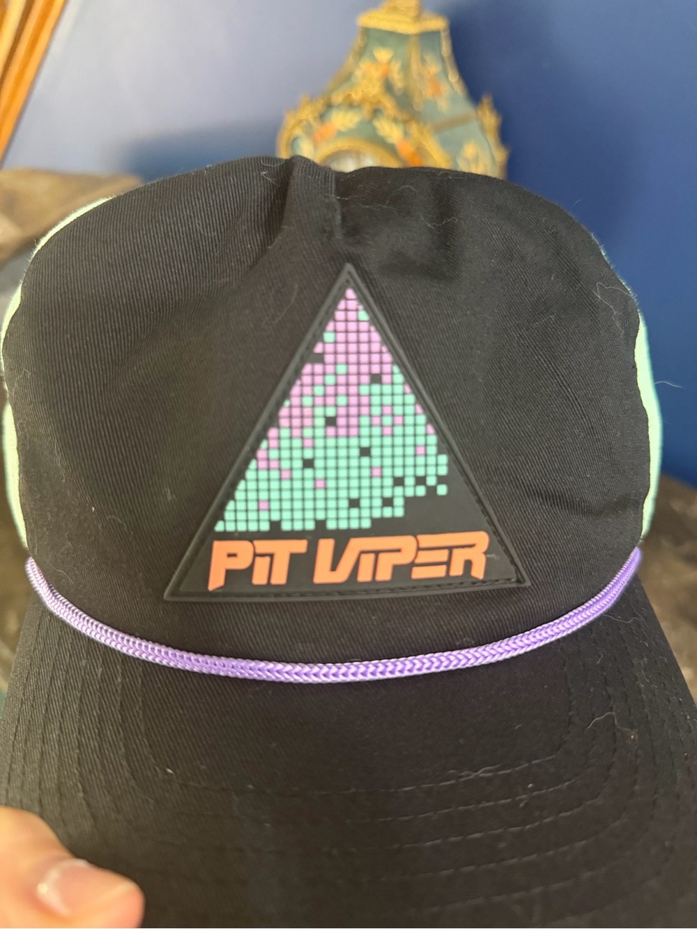 Pit Viper Black, Mint & Purple Retro Triangle Logo Cap - Picture 2 of 5